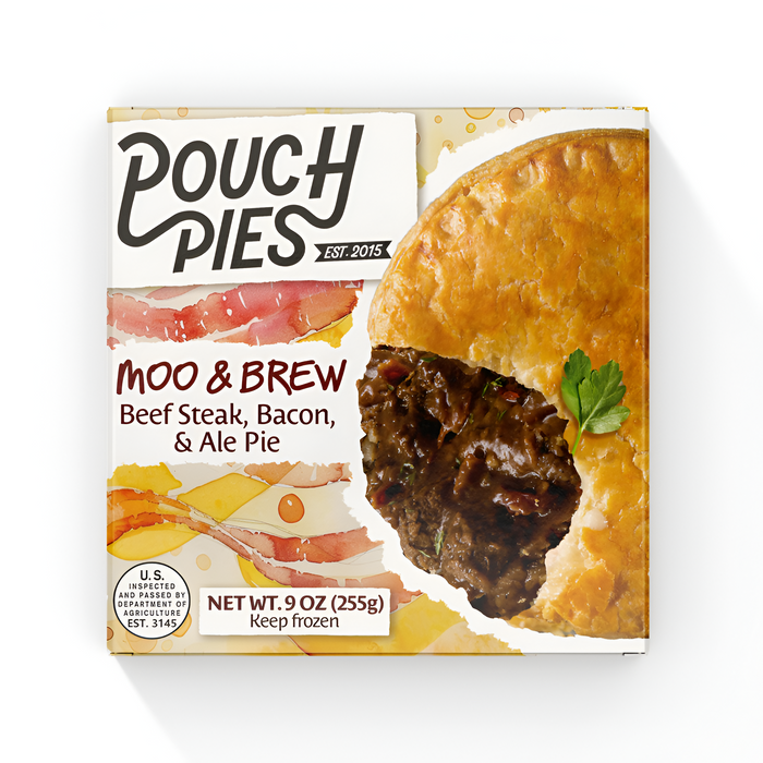 MOO & BREW  Steak, Bacon & Ale Pie - 9oz, ASDS-AFRIVANA Bulk Wholesale Marketplace